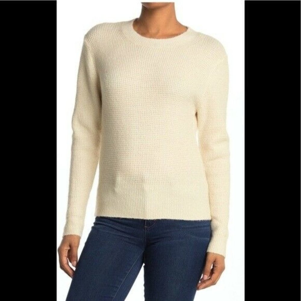 Sophie Rue Ivory sweater waffle Crew Neck